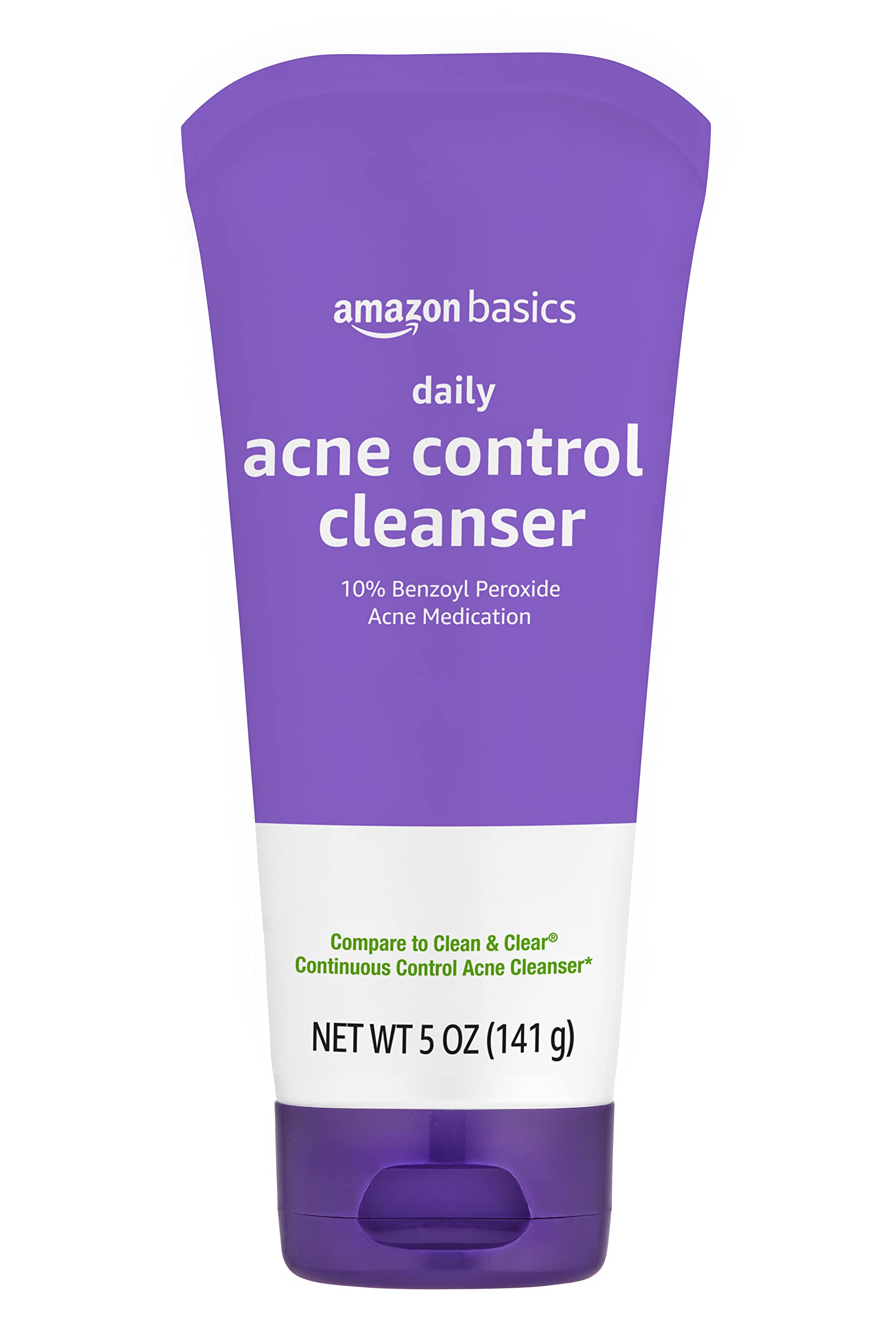 Amazon Basics Acne Cleanser Face Wash - Daily Control, Maximum Strength 10% Benzoyl Peroxide, 5 Ounce