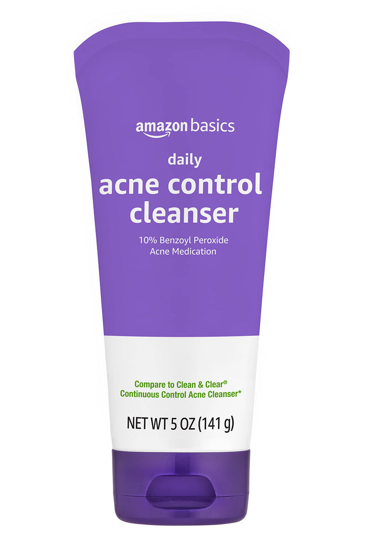 Amazon Basics Acne Cleanser Face Wash - Daily Control, Maximum Strength 10% Benzoyl Peroxide, 5 Ounce