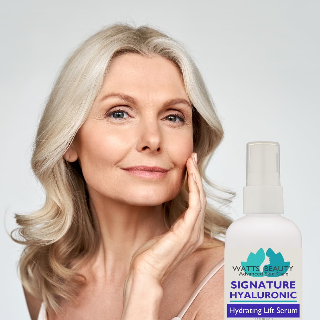 Watts Beauty Signature 100% Pure Hyaluronic Acid Wrinkle Serum - Best Hyaluronic Acid Serum for Face - No Fillers - Made in the USA - Perfect for Wrinkles, Dull, Dry or Aging Skin.
