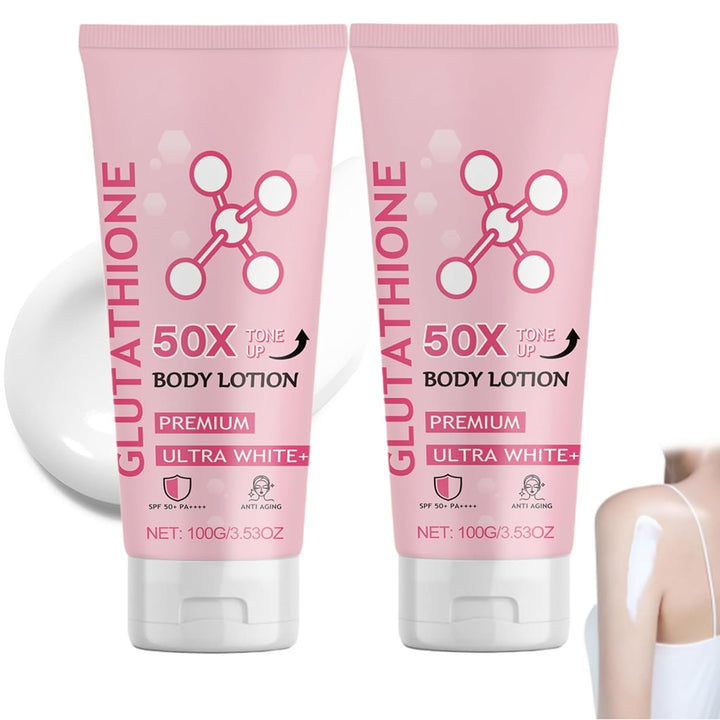 Glutathione 50x Tone Up Body Lotion, 2 Pack Moisturizing, Hydration and Nourishing, Soft Skin All Over Body Scented Body Lotion for Women