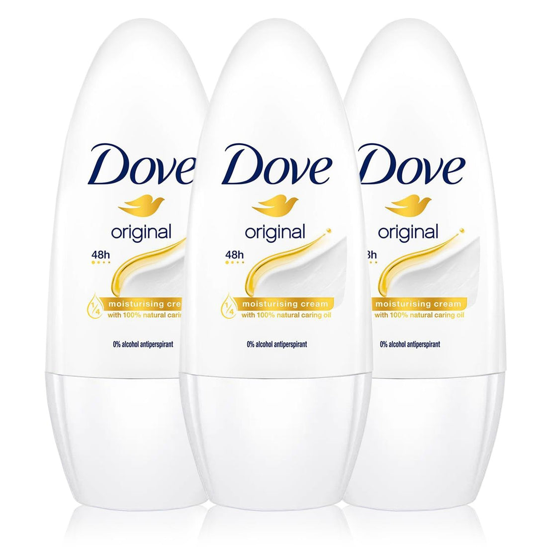 3 x 50ml Dove Anti-Perspirant Roll-On Original