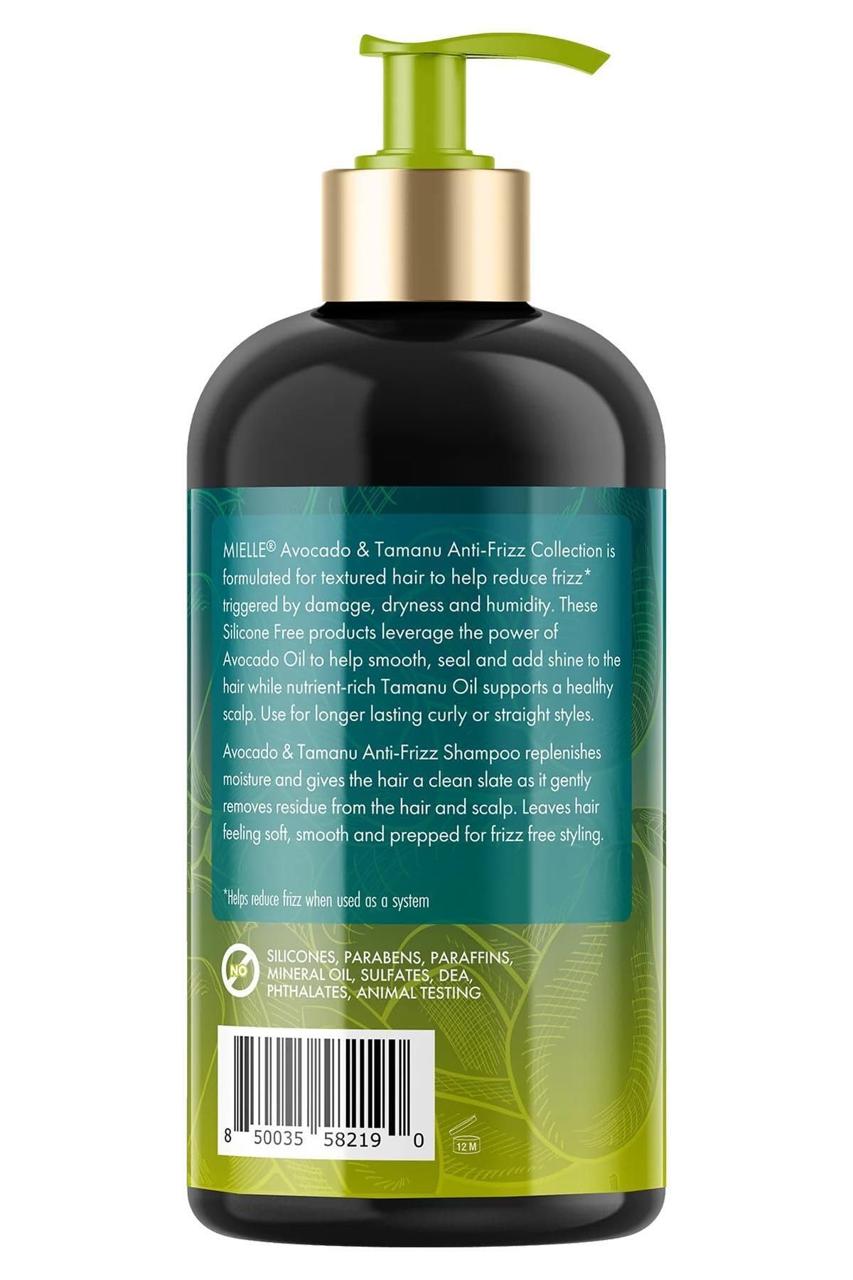 Mielle Avocado & Tamanu Anti-Frizz Shampoo 12 Fl Oz (Pack of 1)