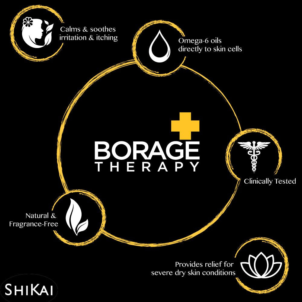 ShiKai Borage Therapy - Natural Dry Skin Lotion, Offers Real Relief from Dry, Red and Itchy Skin (Lightly Scented, 8 Ounces) by ShiKai
