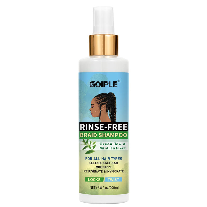 No-Water Braid Shampoo for Locs, Twists, Weaves - Rinse-Free, Dreadlock Shampoo for Build-Up, Odor, Itch & Flakes, No Residue, Chemical-Free, 6.8 fl oz
