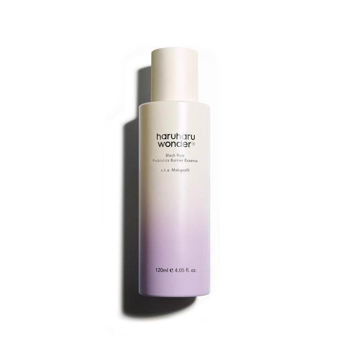 haruharu Wonder Black Rice Probiotics Barrier Essence 4.05 fl. oz., Essence Toner to Strengthen Skin Barrier with Ceramides, Fermented Ingredients, Milky Essence, Moisturizing, Plumping