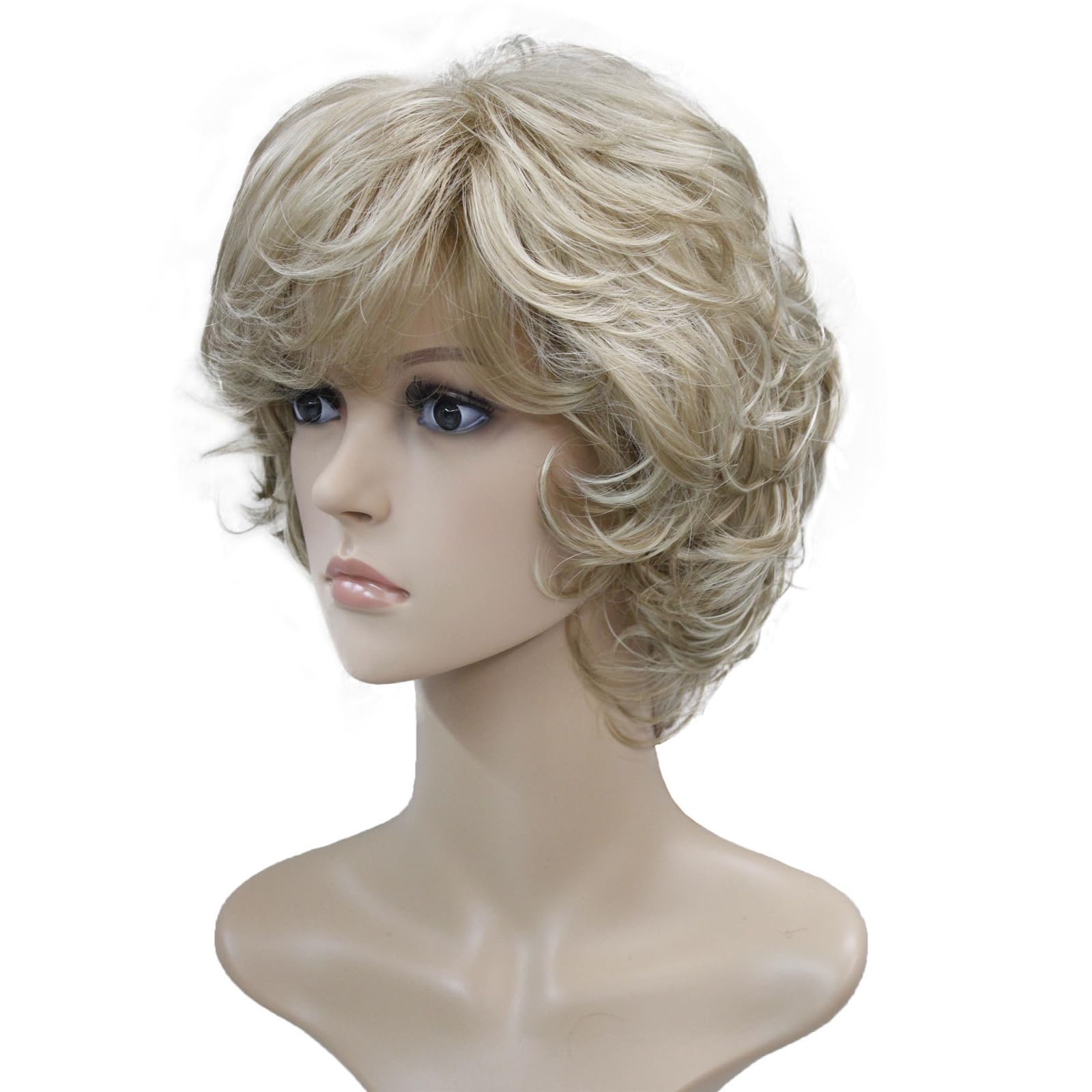 Wigingway #Hl16-613: Wiginway Ladies Wigs Short Wavy Bob Wigs For Women Synthetic Capless Full Wig 8 Colors