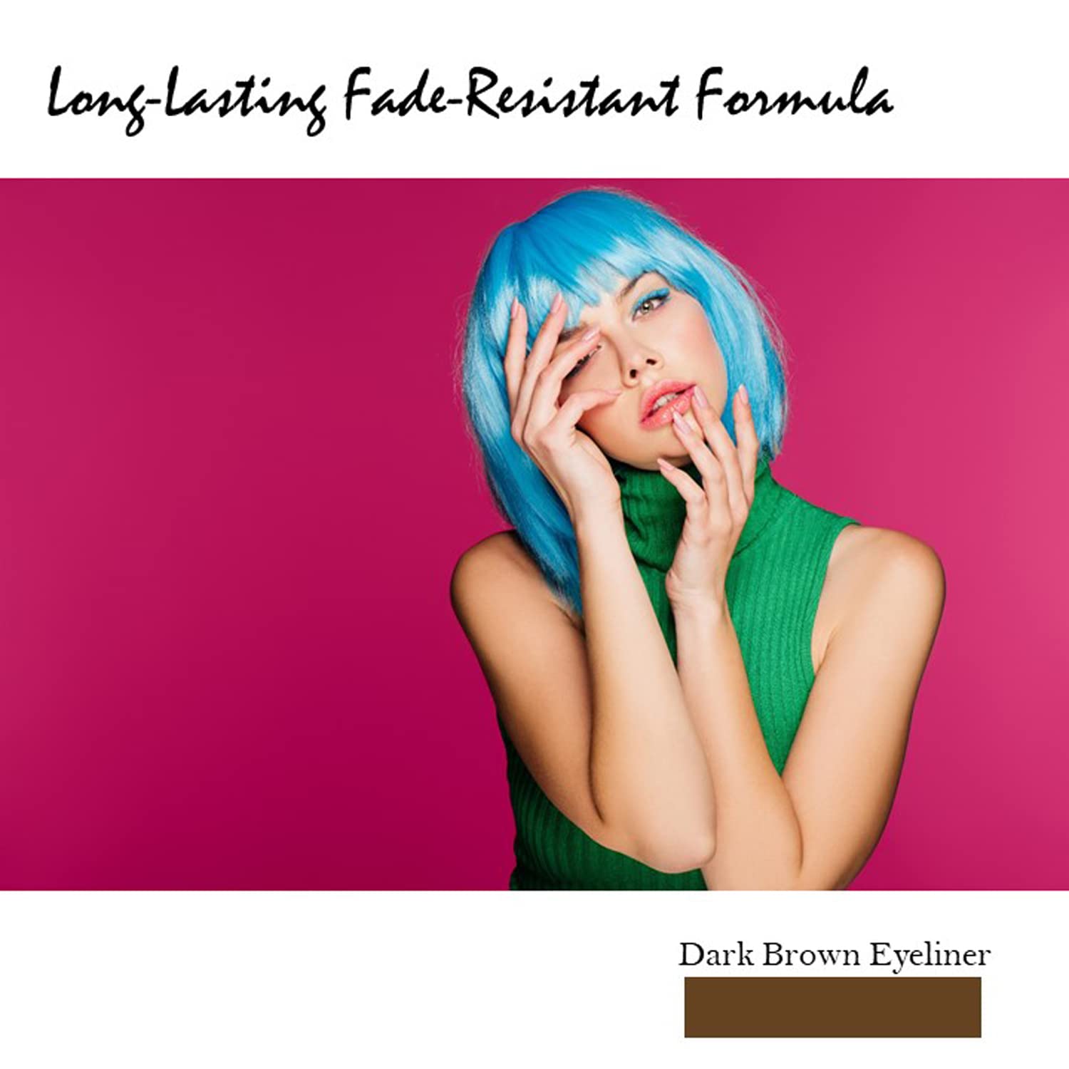 Beauty Spot (12pcs) Nabi Retractable Waterproof Eyeliner Pencil - Long Lasting Fade Resistant Formula - Quick Makeup Remover (Dark Black Brown)