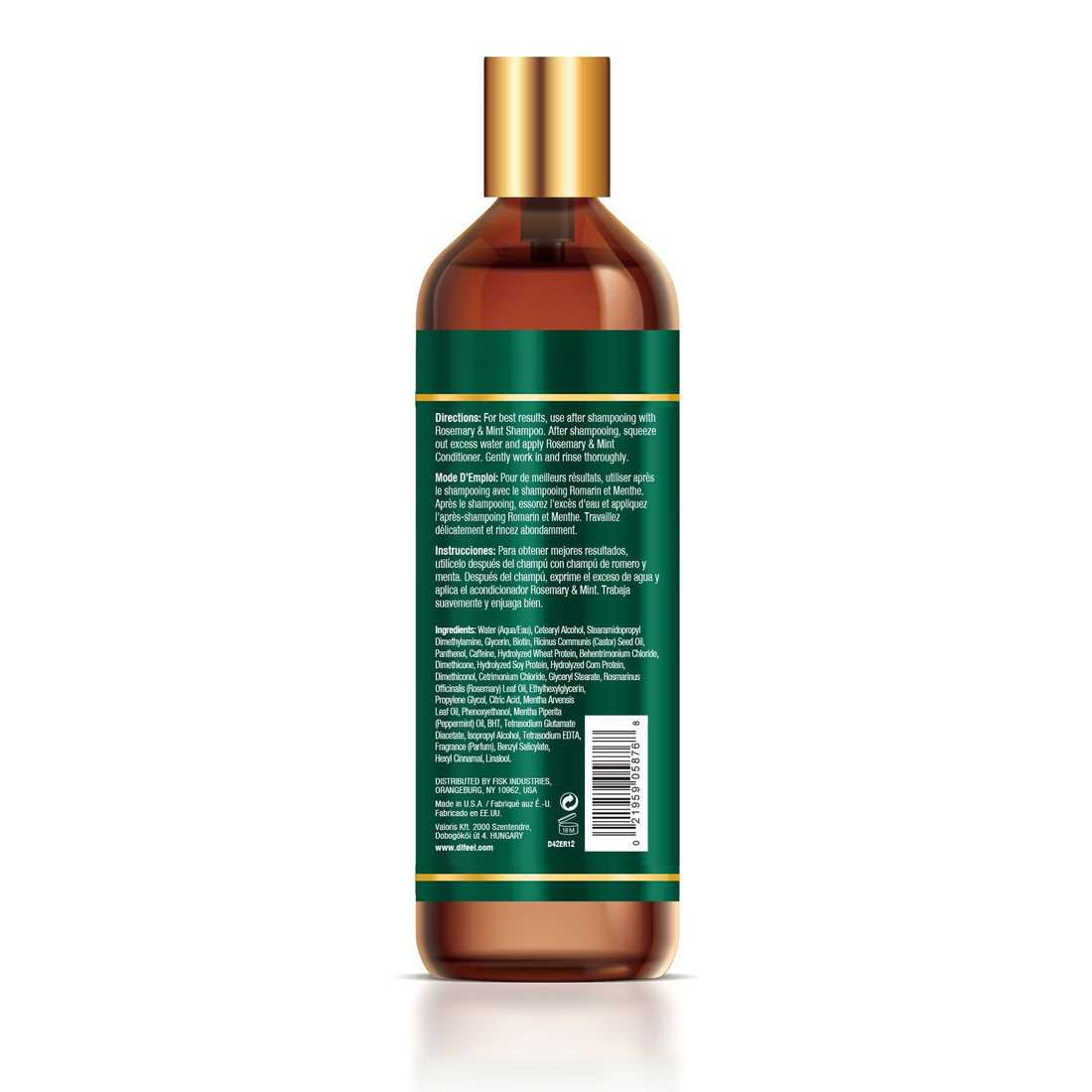 Difeel Elevated Rosemary Mint Hair Conditioner with Biotin 12 oz. - Made with Natural Rosemary & Mint to Strengthen Dry, Damaged Hair, Promote Growth, Smooth Split Ends & Moisturize Dry Scalp