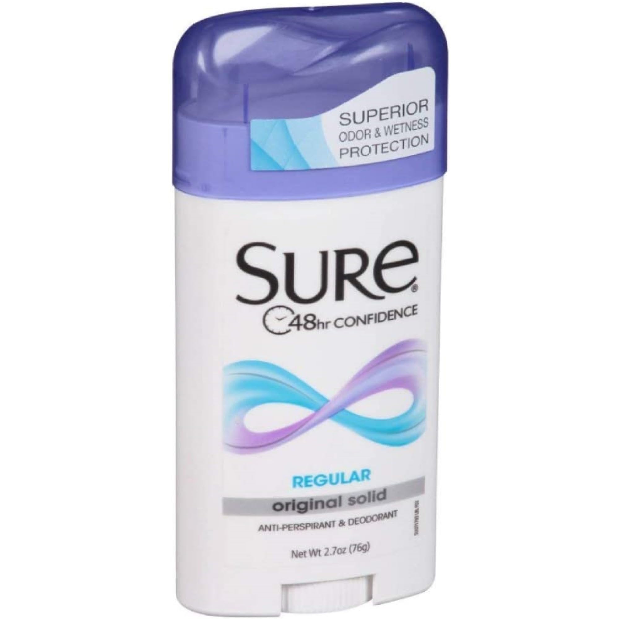 Sure Antiperspirant & Deodorant Regular Scent Original Solid Lasts All Day Net Wt. 2.7 Oz (76 G) Each Pack Of 4