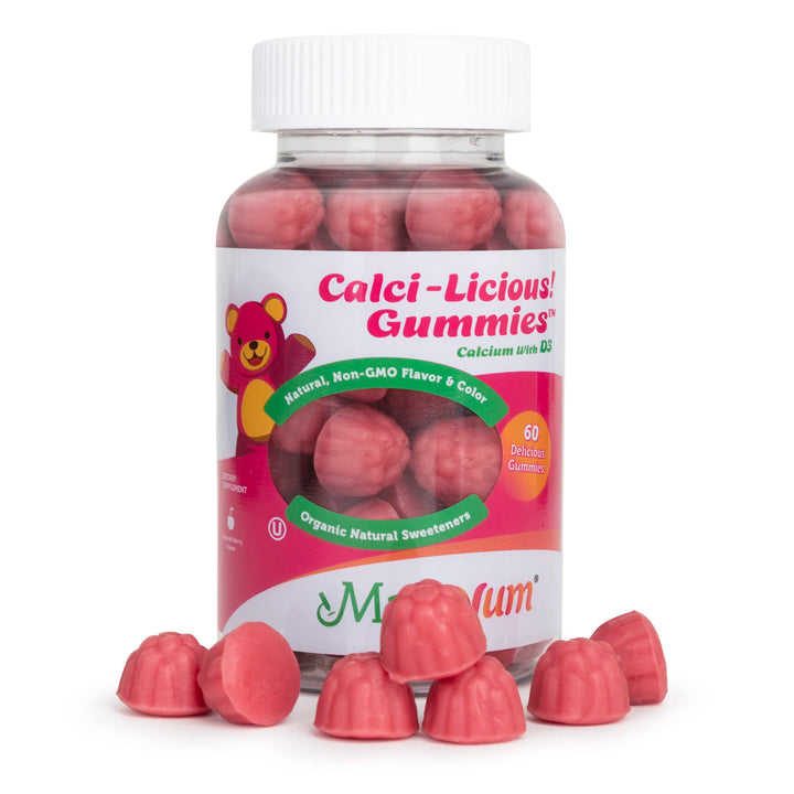 Maxi Health - Calcium Gummies with Vitamin D3 (60 Count) - 300 mg Coral Calcium & 1000 IU Vitamin D Gummy - Chewable Kosher Calcium D3 Gummies for Adults, Women, Men & Kids - Calcium Chews Supplement