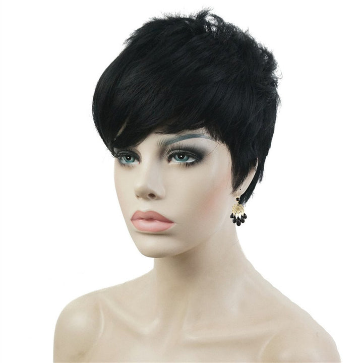 #2: Aimole Synthetic Short 6 Inches Drakest Brown Straight Wig Heat Resistant Full Capless Hair Party Wig(2-Darkest Brown)