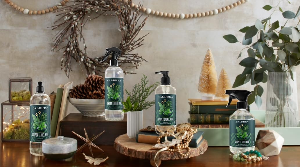 Caldrea Hand Wash Soap, Aloe Vera Gel, Olive Oil and Essential Oils to Cleanse and Condition, Juniper Laurel Mint Scent, 10.8 oz