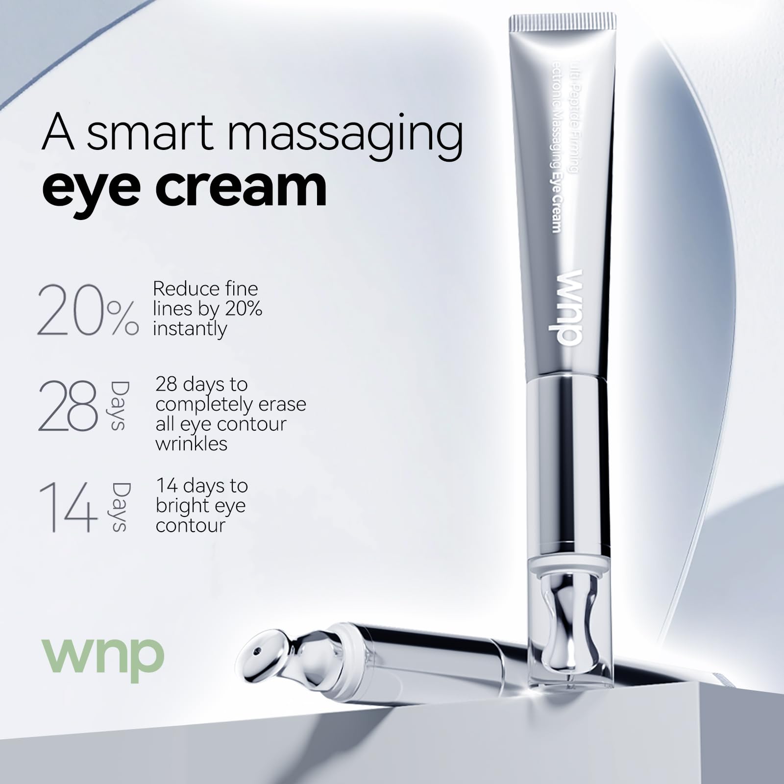 WNP Eye Cream|Wrinkle Eraser Massaging Eye Cream, Multi-peptide Firming Eye Tightener, Anti-Aging Eye Cream for Puffiness and Bags Under Eyes Cream|Electric Massage Eye Cream