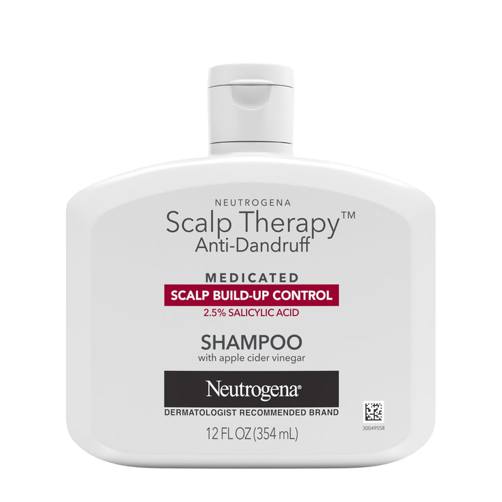 Neutrogena Scalp Therapy Anti-Dandruff Shampoo for Scalp Build-up Control, 2.5% salicylic acid, with Apple Cider Vinegar Fragrance, 12 fl oz
