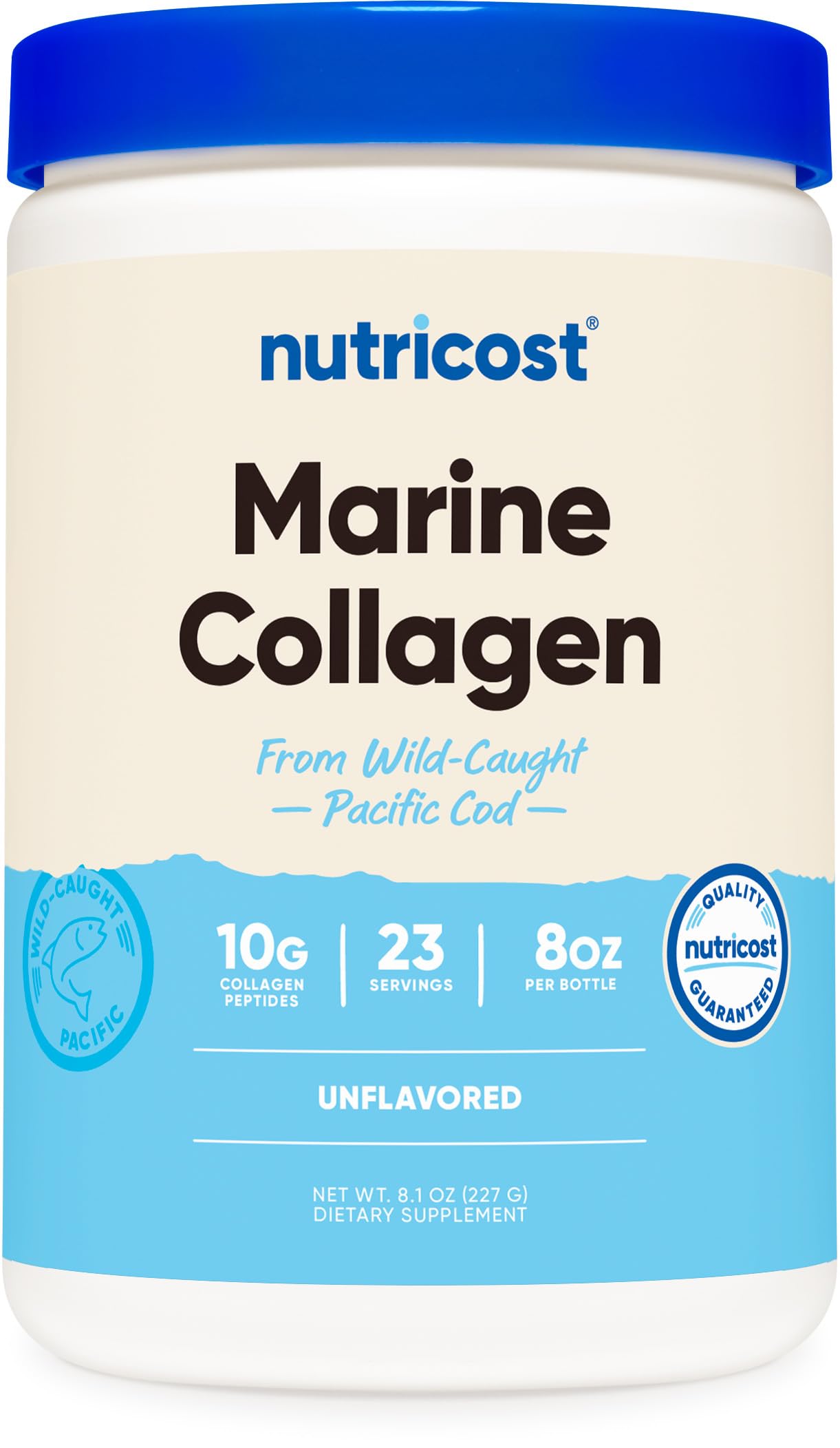 Nutricost Marine Collagen Powder Wild Caught Fish (8 oz) - 23 Servings, 10 G Protein Per Serving, Alaskan Wild-Caught