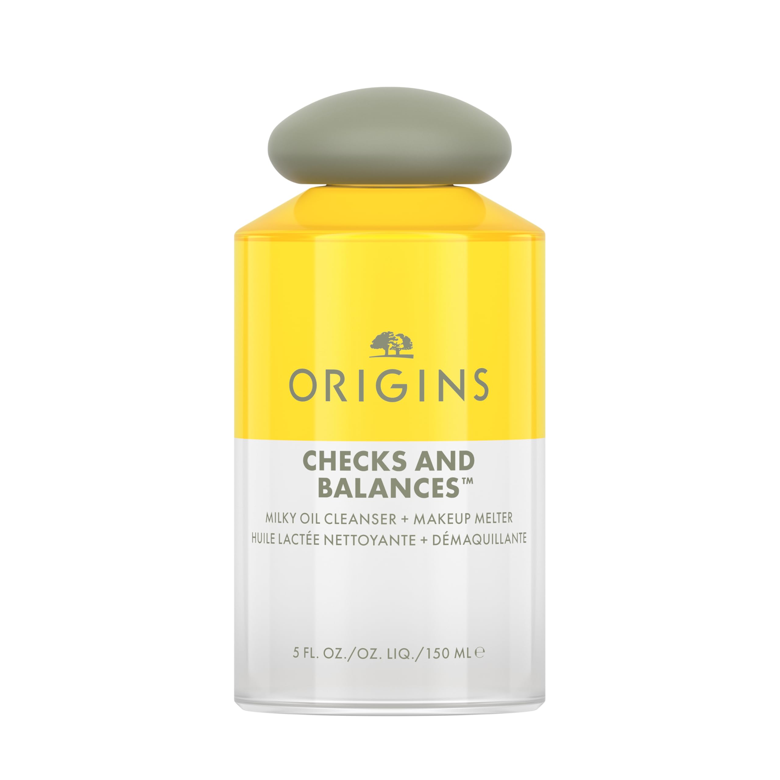 Origins Checks and Balances Milky Oil Cleanser + Makeup Melter | Softens Skin & Removes Makeup | With Squalane & Plant-Derived Glycerin, 5 Fl Oz