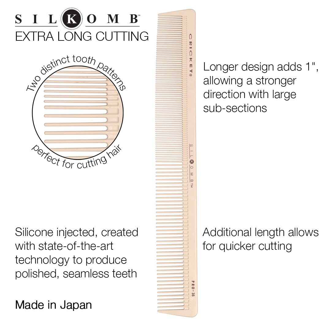 Cricket Silkomb Seamless Teeth, Pro 35 Extra Long Cutting