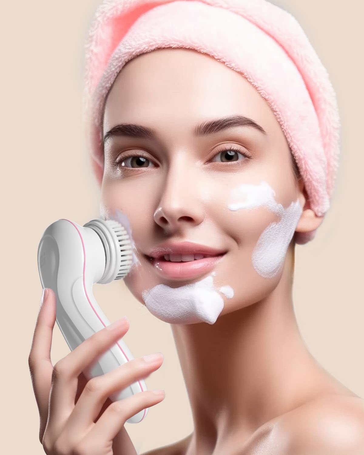 TOUCHBeauty AS-0759AG 360 Rotating facial microdermabrasion brush with 3 replacement cleansing bursh head