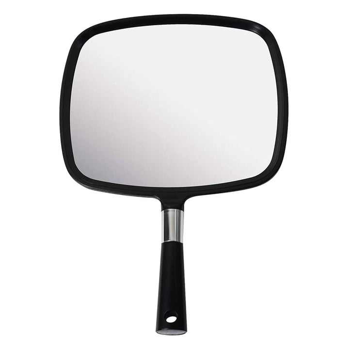 Snowflakes Hand Held Mirror, Large and Comfy Hand Mirror with Handle for Salon (Black)