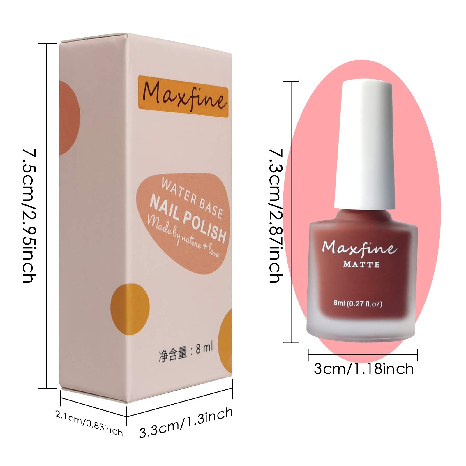 LOKFAR 6 Colors Matte Nail Polish Set, Mist Effect Matte Finish Velvet Gel Nail Polish Kit, Long Lasting Waterproof Velvet Nail Polish Nail Art 8 ml/ Bottle -#B