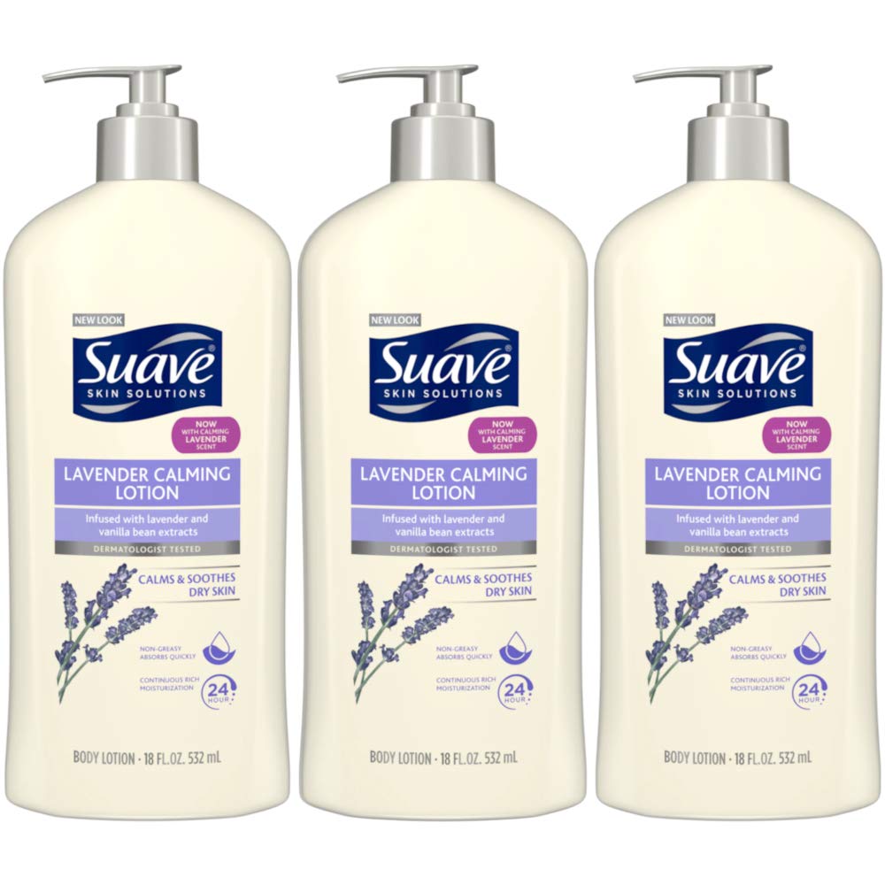 Suave Naturals Lotion Lavender Vanilla 18oz Pump (3 Pack)