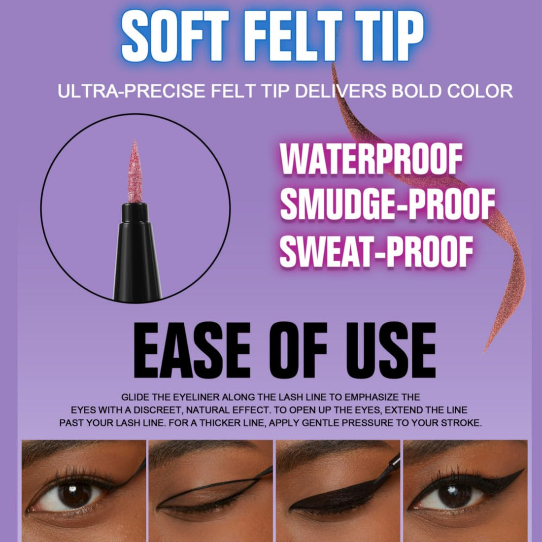 ONarisae liquid eyeliner waterproof metallic satin finish ink eyeliner pen long lasting high pigmented Sky Blue