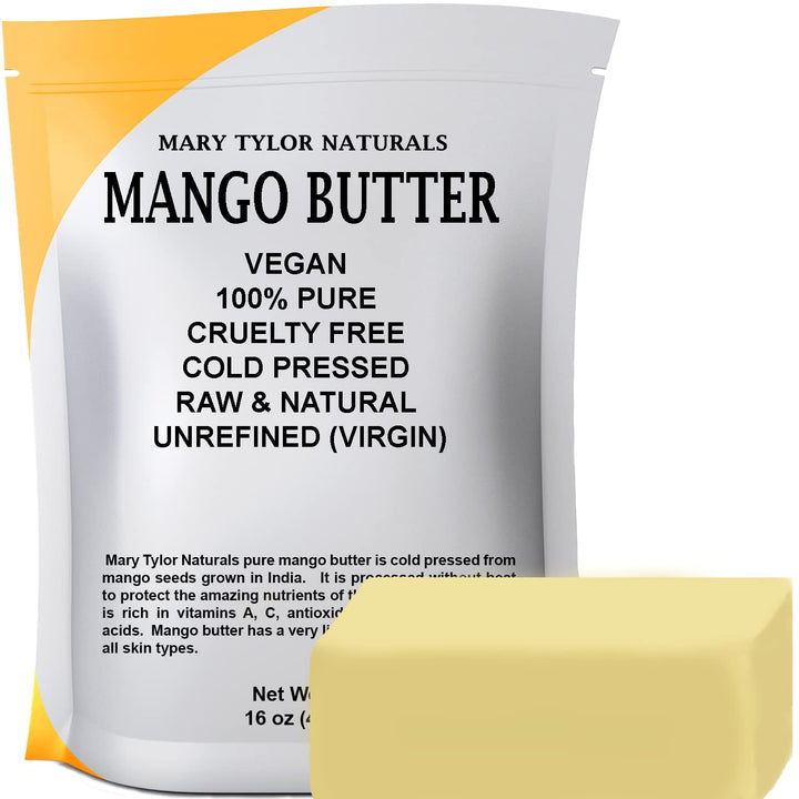 Mary Tylor Naturals Mango Butter 1 lb Cold Pressed, Unrefined,Raw Pure Mango Butter —