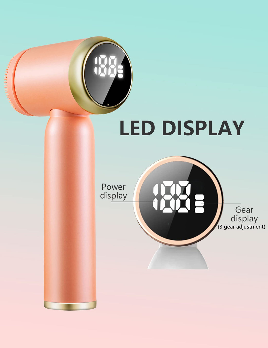 Face Brushes for Cleansing and Exfoliating ,Spin Facial Cleansing Brush with LED Display, Electric Face Cleansing Brush ,Rechargeable Facial Cleansing Brush with 6 Facial Spin Brush Heads BSROLUNA