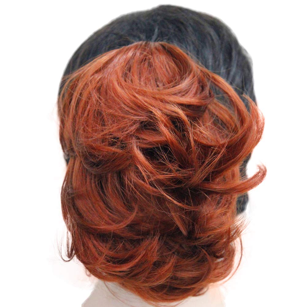 Wiginway Short Copper Red Curly Clip In Claw Ponytail Hair Extension Synthetic Hairpiece With A Jaw/Claw Clip