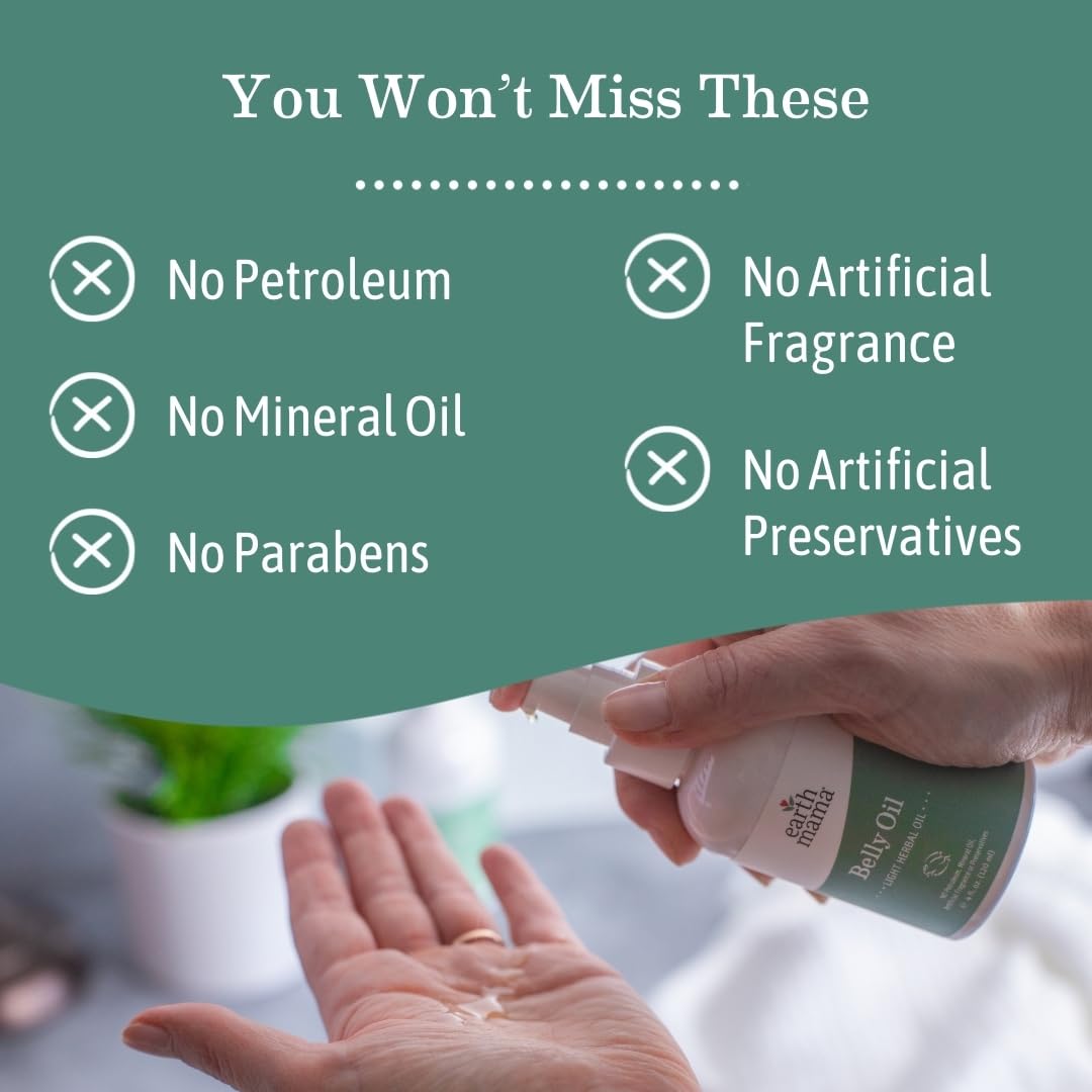 Earth Mama Angel Baby Oil 4 Ounce - Natural Stretch