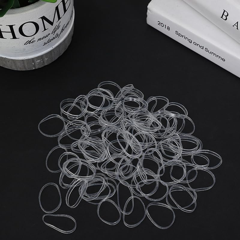 2000 PCS Elastic Hair Accessories Set - Clear Mini Rubber Ties, Soft Non-Slip Small Ponytail Bands with Topsy Tail Tools for Girls