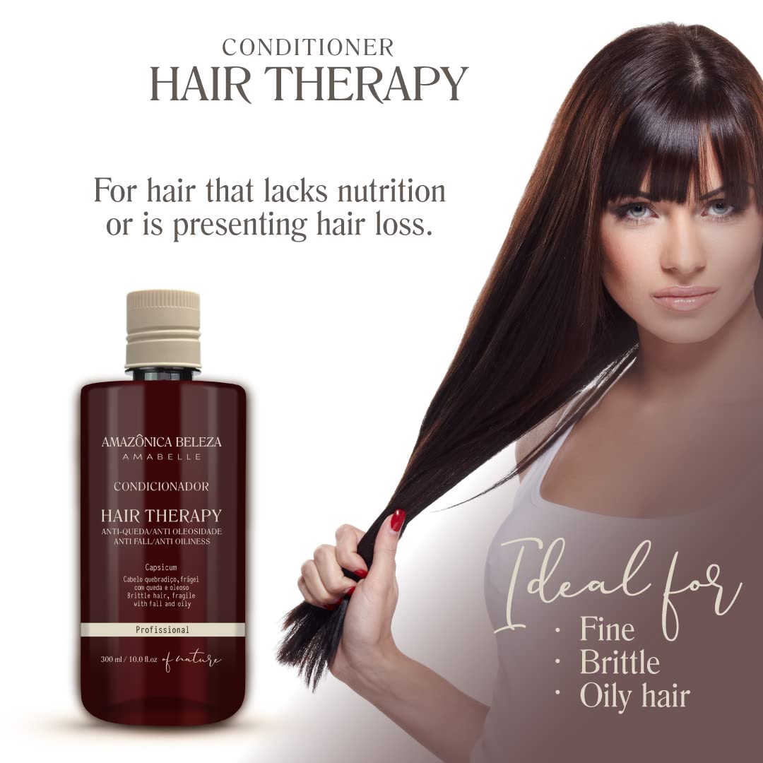 Hair Therapy Shampoo & Conditioner Set for Stronger, Thicker Hair - Professional Anti-Hair Loss and Oil Control, Hydrates and Adds Shine, Paraben-Free, Silicone-Free
