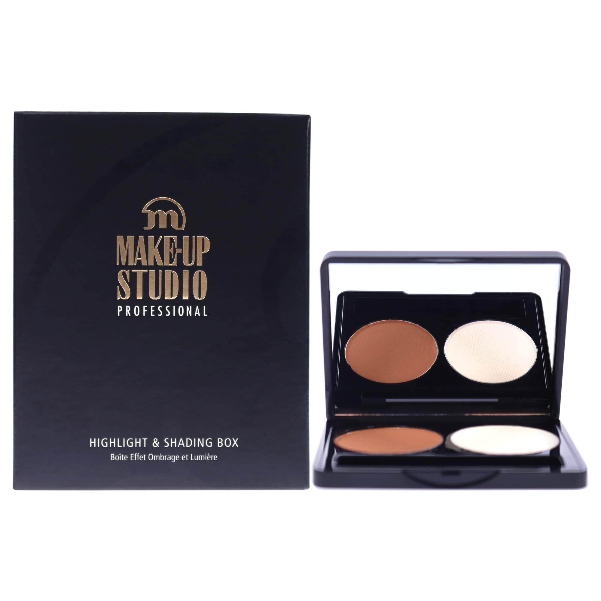 Make-Up Studio Professional Make-Up Face Shading & Highlight Box - Allows You To Create Light & Shadow Effects - Transparent Coverage With Matte Finish - Neutral Brown-White - 2X0.11 Oz, (PH10946)