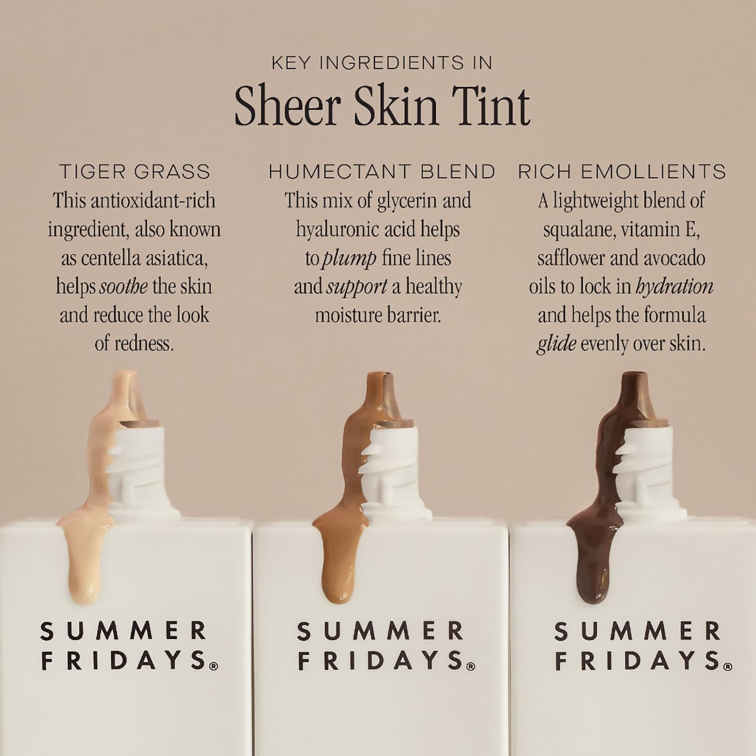 Summer Fridays Sheer Skin Tint - Skin Tint with Hyaluronic Acid - Helps Diminish Uneven Skin Tone - Sheer to Light Coverage - Shade 3 - Light with Golden Undertones (1 Fl Oz)