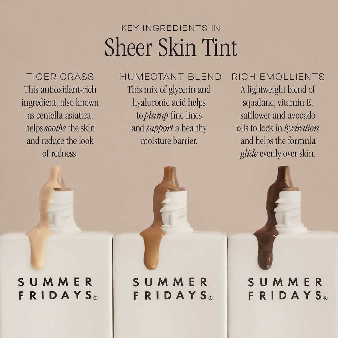 Summer Fridays Sheer Skin Tint - Tinted Moisturizer with Hyaluronic Acid - Helps Diminish Uneven Skin Tone - Sheer to Light Coverage - Shade 4.5 - Medium with Cool Peach Undertones (1 Fl Oz)