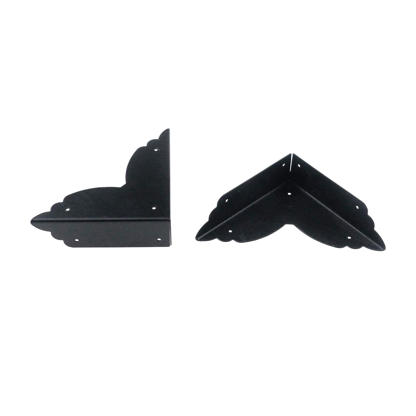 Antrader Metal Box Corner Protector Black Edge Safety Bumpers Furniture Corner Cover Guard Side Length 2.8 Pack of 12