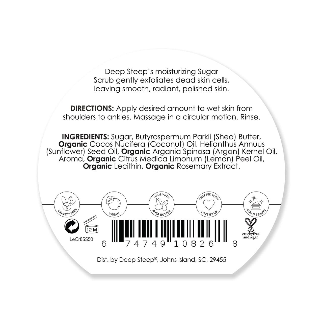 Deep Steep, Sugar Scrub, Lemon Cream, 8 oz (226 g)