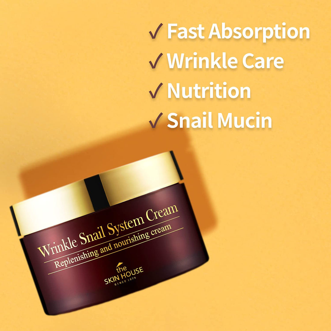 [THE SKIN HOUSE] Wrinkle Snail System Cream (3.38 fl oz / 100ml) Anti-wrinkle, Anti-aging, Snail cream moisturizer, skin elasticity, night face cream, firming skin cream