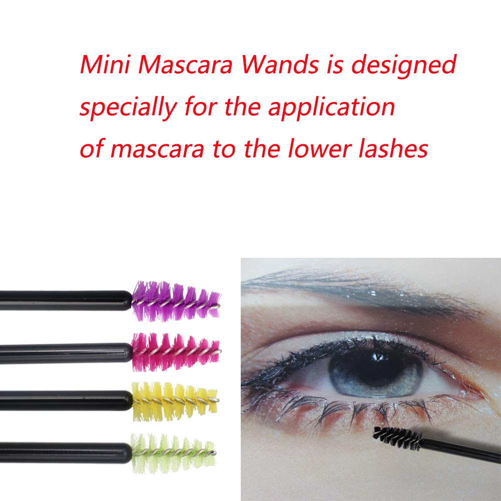 MyAoKuE-UP Mini Brush-8 Colors-400Pcs: 400 Pack Mini Mascara Wands, Disposable Small Lash Brushes For Lower Lashes Eyelash Extensions Makeup Applicators Tool