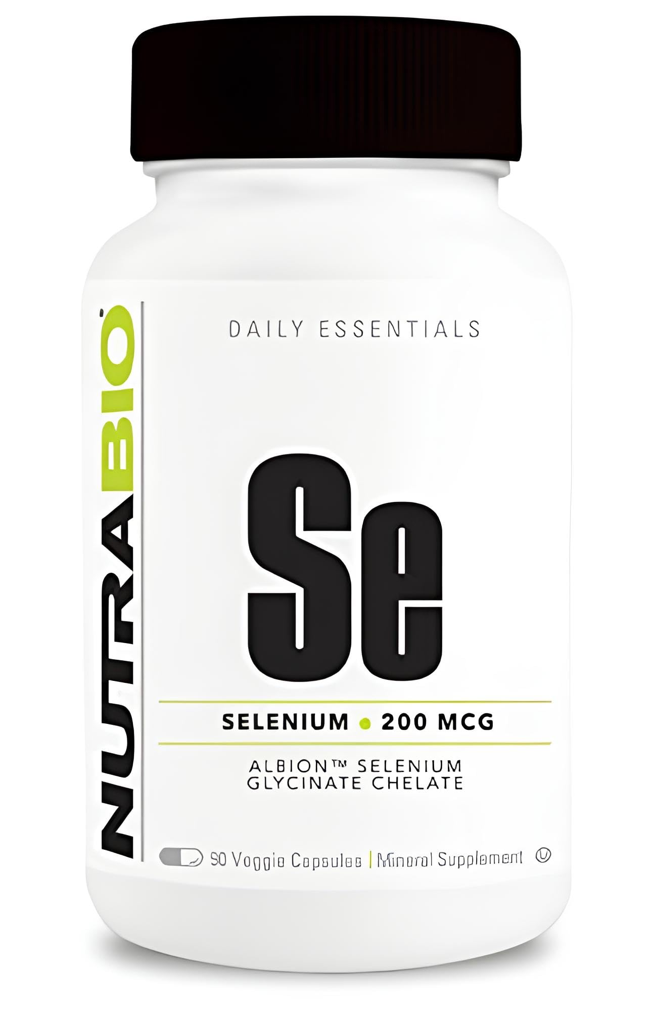 NutraBio Selenium Supplement, 200mcg - 90 Vegetable Capsules