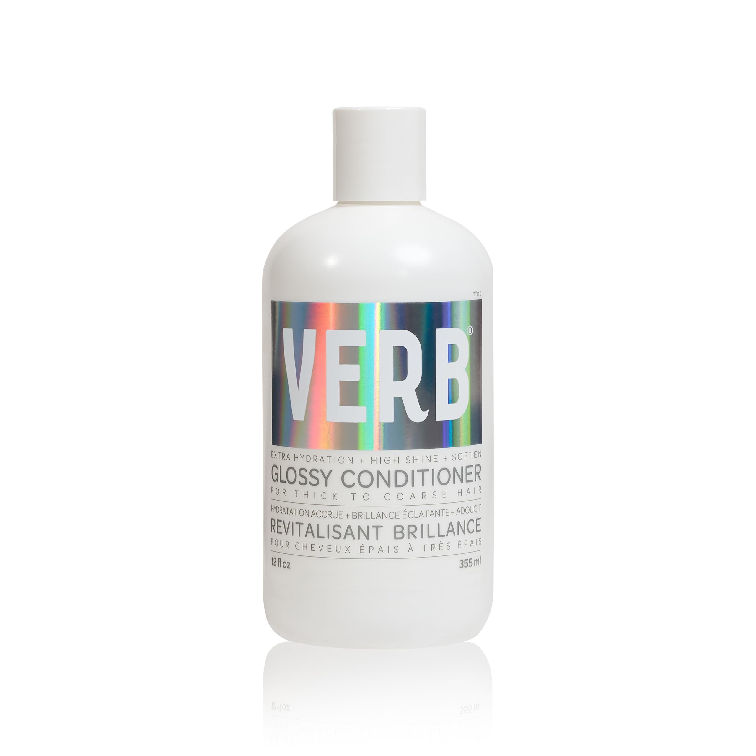 VERB Glossy Conditioner, 12 fl oz – Conditions, Detangles + Adds High Shine for Thick to Coarse Hair – Sulfate, Paraben and Gluten Free.