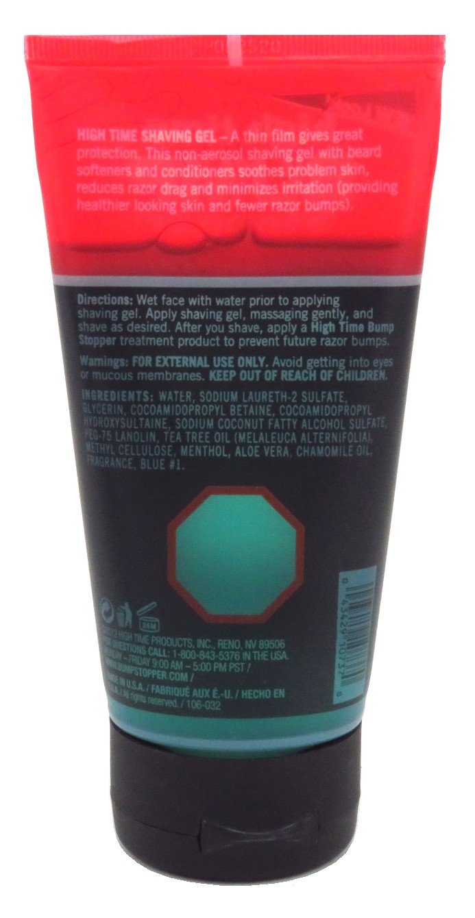 High Time Bump Stopper Shave Gel With Aloe & Tea Tree Oil 5.3 oz.