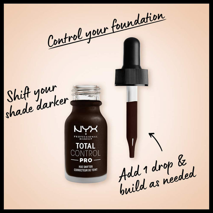 NYX PROFESSIONAL MAKEUP Total Control Pro Drop Foundation Hue Shifter, Dark