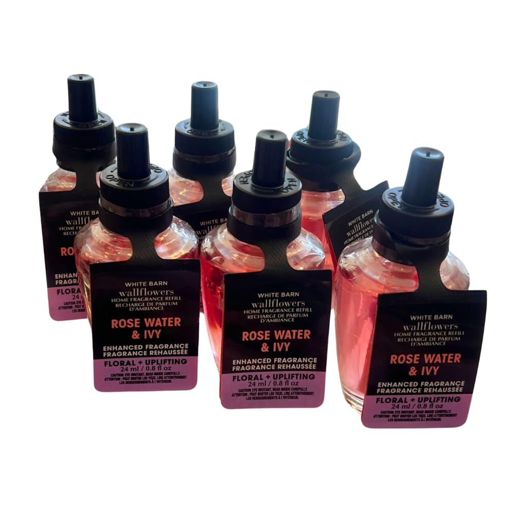 Bath & Body Works ROSE WATER & IVY Wallflowers Fragrance Refill 6-pack, 0.8 fl oz each