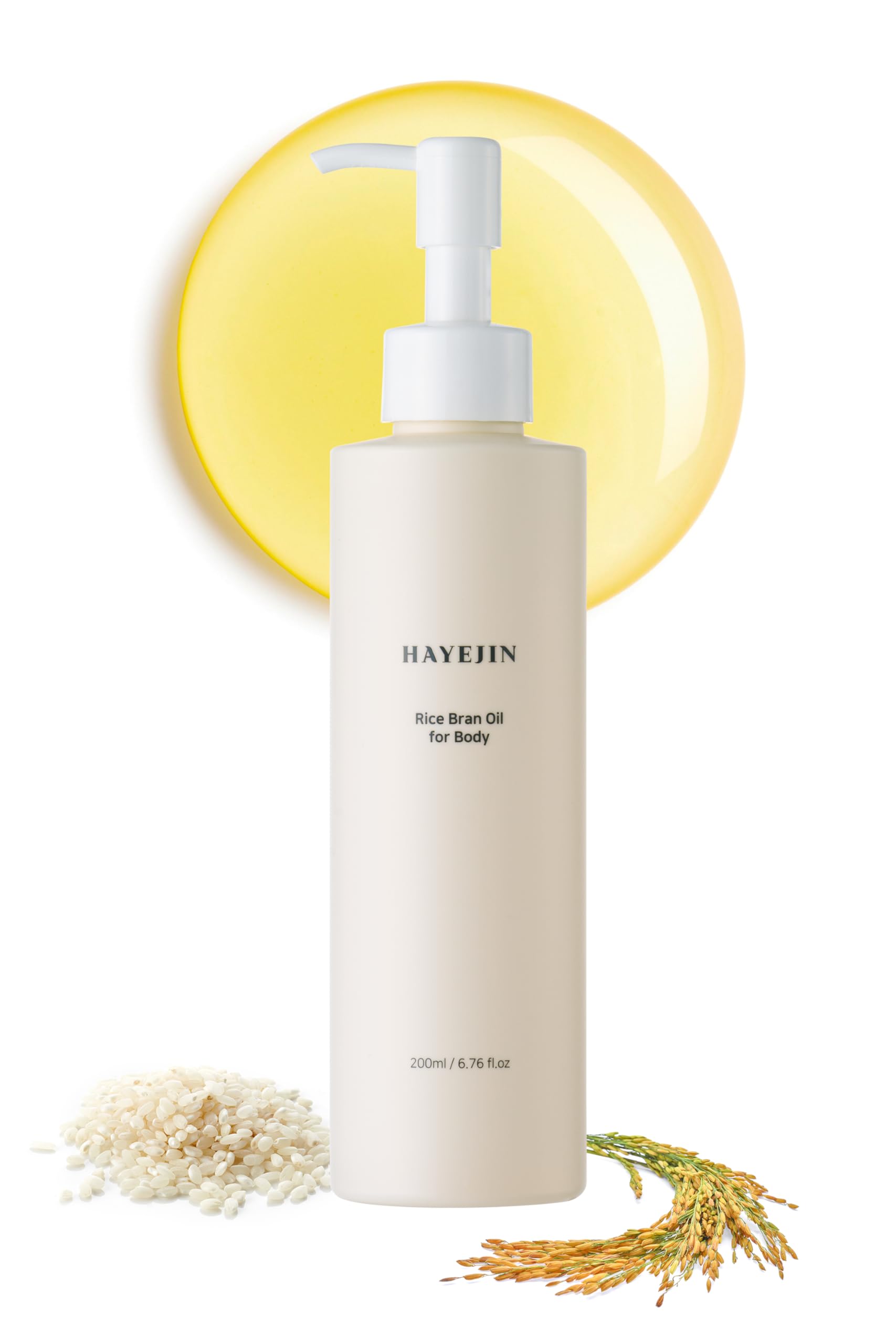 HAYEJIN Rice Bran Oil for Body | Moisturizing Body Oil For Men & Women | Hydrating Body Oil w/Fermented Rice Bran Oil for Skin | Refreshing Body Oil for Dry Skin 6.76 Fl Oz