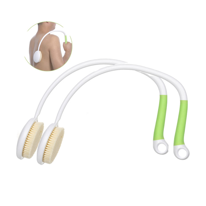 Fanwer 2 Pack Back Scrubber for Shower with Long Handle, 27.5 Long Handle Back Bath Brush for Elderly, Disabled, Limited Mobility, Post-Surgery, Frozen Shoulder,Men and Women