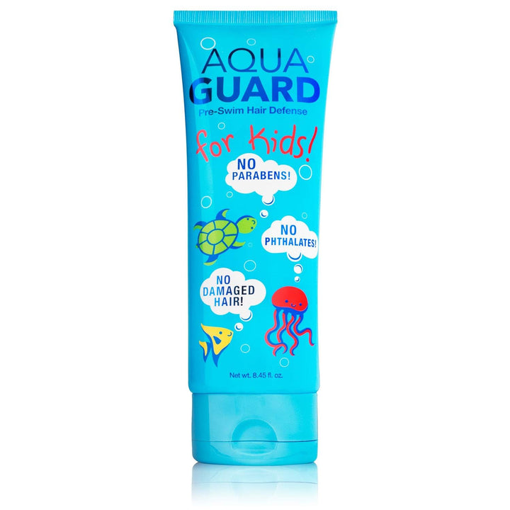 AquaGuard Pre-Swim Hair Defense For Kids | Prevents Chlorine Damage + Softens Hair While Swimming | Made in California | Color Safe, Leaves Hair Smelling Great | 8.45 oz