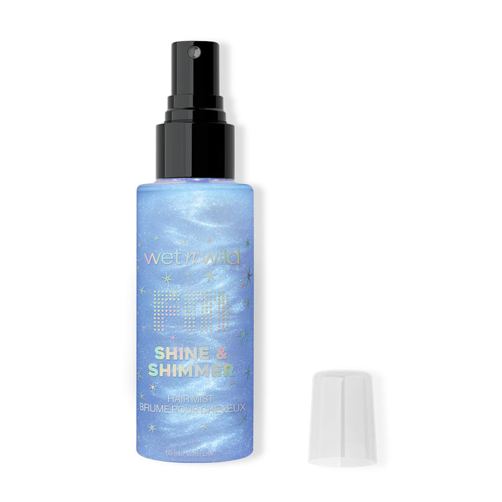 wet n wild Shimmer Shine Hair Mist, Lightweight Glitter Spray with Argan Oil & Rosemary, Non-Greasy Shine Boost, Cruelty Free – Fallen Star