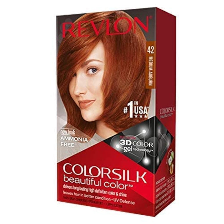 Revlon ColorSilk Hair Color, 42 Medium Auburn 1 ea (Pack of 6)