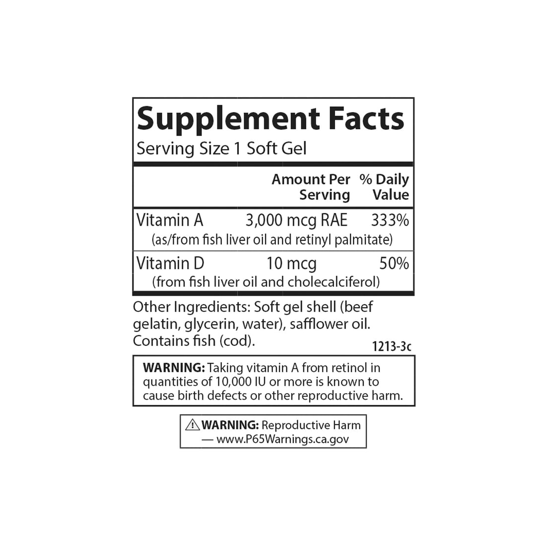 Carlson - A & D, 10000 IU (3000 mcg RAE) Vitamin A, 400 IU (10 mcg) Vitamin D3, Vision Support, Skin Health, 300 Soft Gels